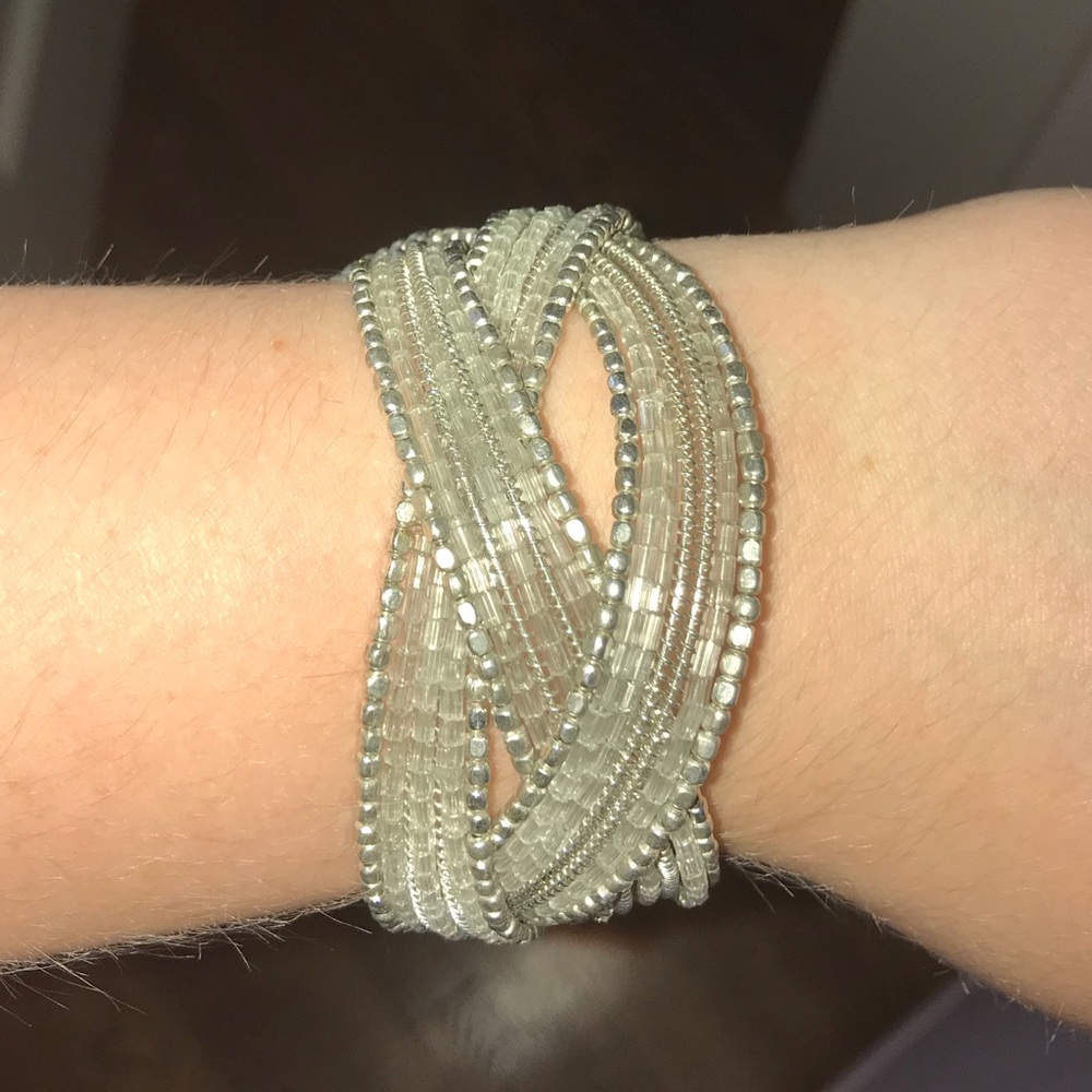 Silver beaded bracelet